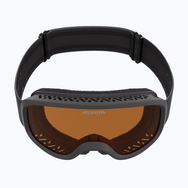 Children's ski goggles Alpina Piney 2.0 black matte/orange 4