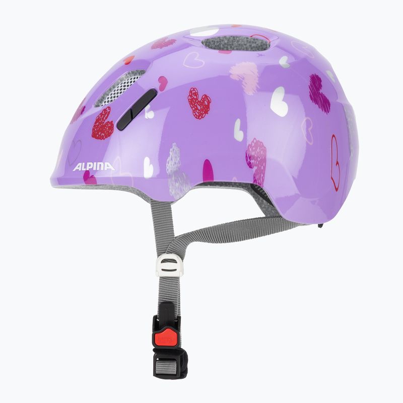 Children's bike helmet Alpina Ximo 2 Jr purple hearts gloss 3