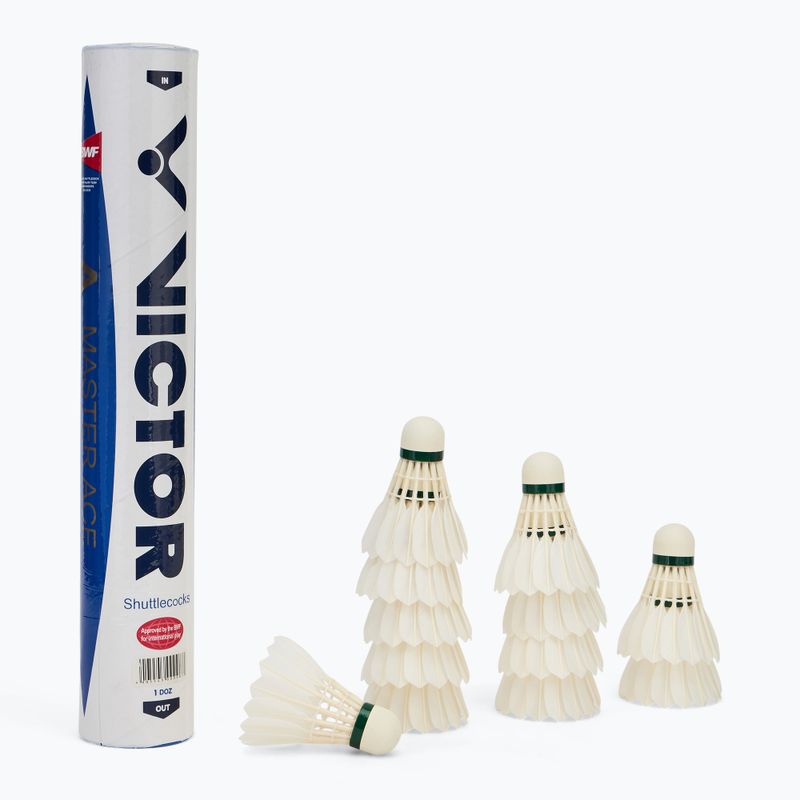 VICTOR Master Ace 78 badminton shuttlecocks 12 pcs white.