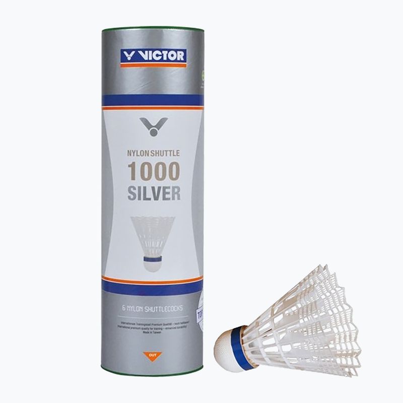 Badminton shuttlecocks VICTOR Nylonshuttle 1000 slow white
