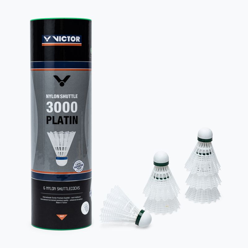 VICTOR Nylon Shuttle 3000 badminton shuttlecocks 6 pcs white 101519