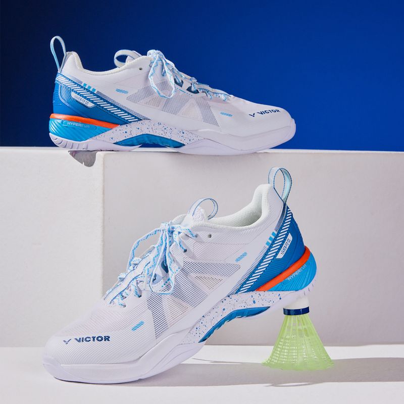 Men's badminton shoes VICTOR S82III AF white/myconos blue 4