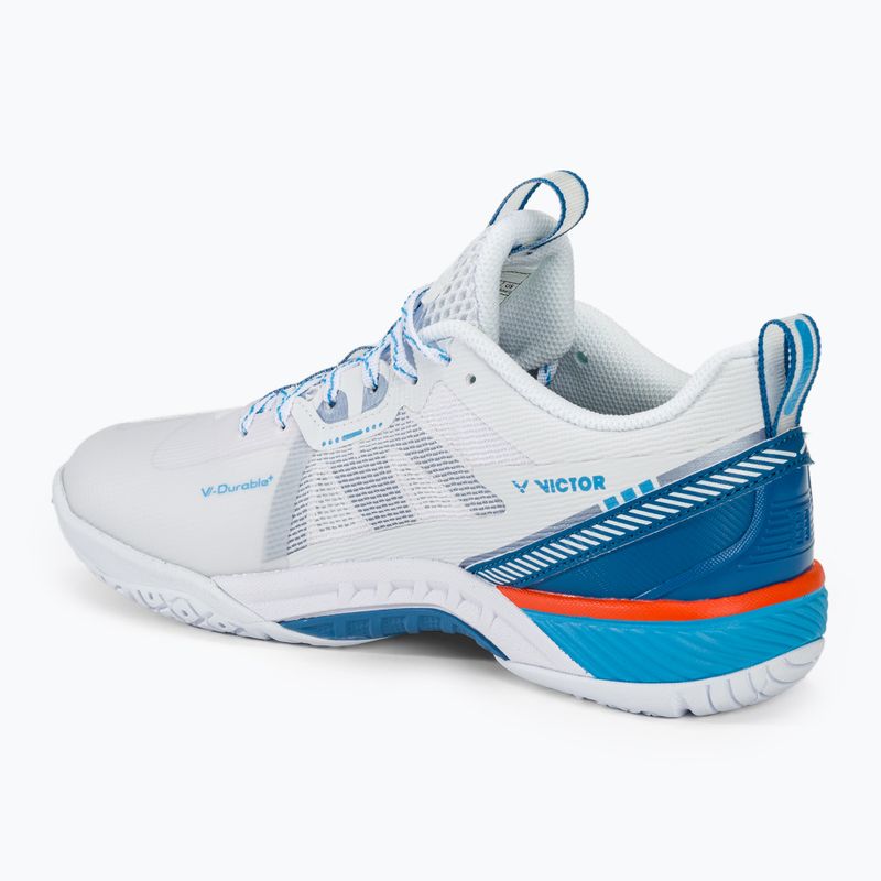 Men's badminton shoes VICTOR S82III AF white/myconos blue 3