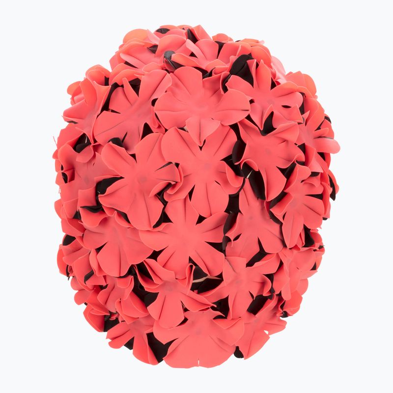 Women's swim cap Fashy Flowers red / black 2