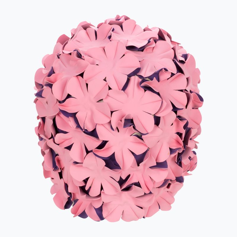 Women's swim cap Fashy Flowers rose / purple 2