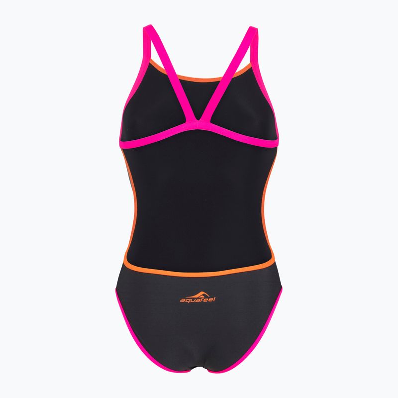 Women's one-piece swimsuit aquaFeel Training V-Back gray / smoke 2