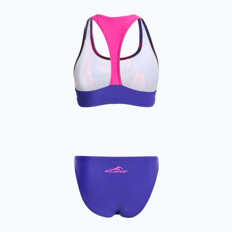 Women's two-piece swimsuit aquafeel Racerback blue pink flames 2