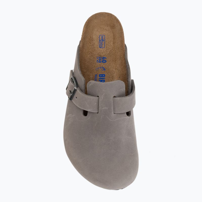 Slides BIRKENSTOCK Boston Soft Footbed Oiled Leather Regular iron 5