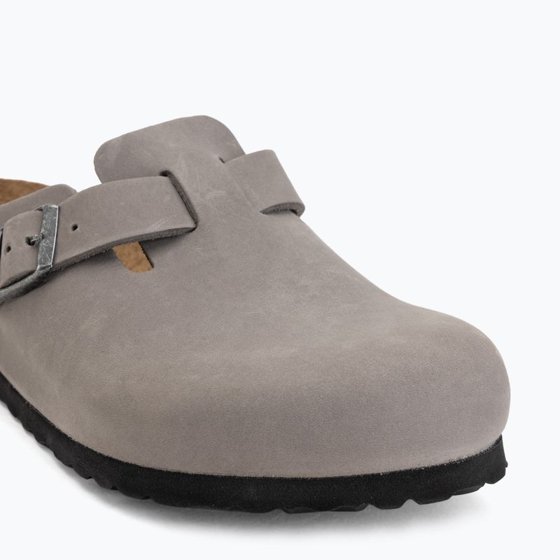 Slides BIRKENSTOCK Boston Soft Footbed Oiled Leather Regular iron 7