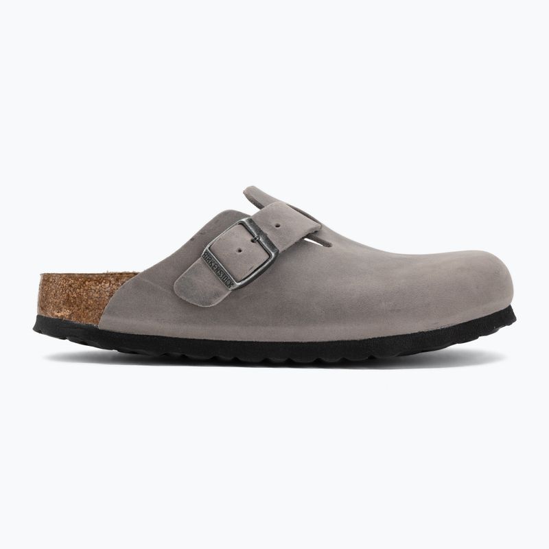 Slides BIRKENSTOCK Boston Soft Footbed Oiled Leather Narrow iron 2