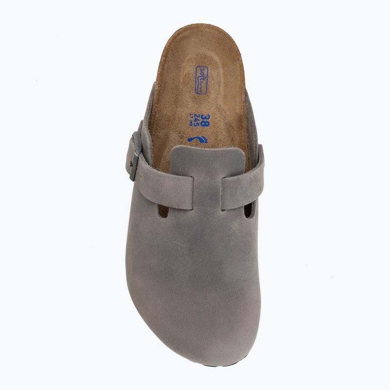 Slides BIRKENSTOCK Boston Soft Footbed Oiled Leather Narrow iron 5