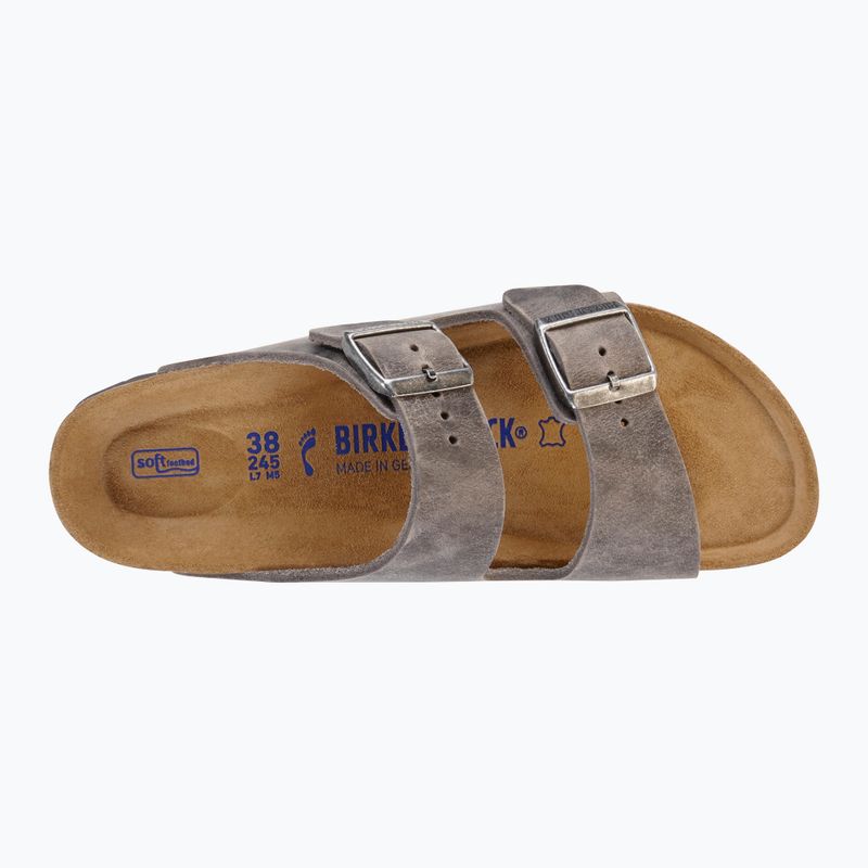 Slides BIRKENSTOCK Arizona Soft Footbed Oiled Leather Narrow iron 8