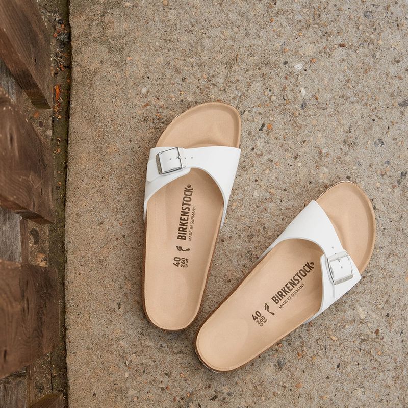 BIRKENSTOCK Madrid BF Narrow white slides 12