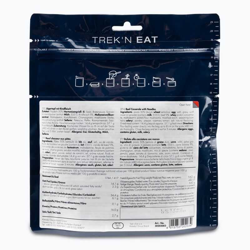 Trek'n Eat freeze-dried food Hunter dish with beef and pasta 30202003 2