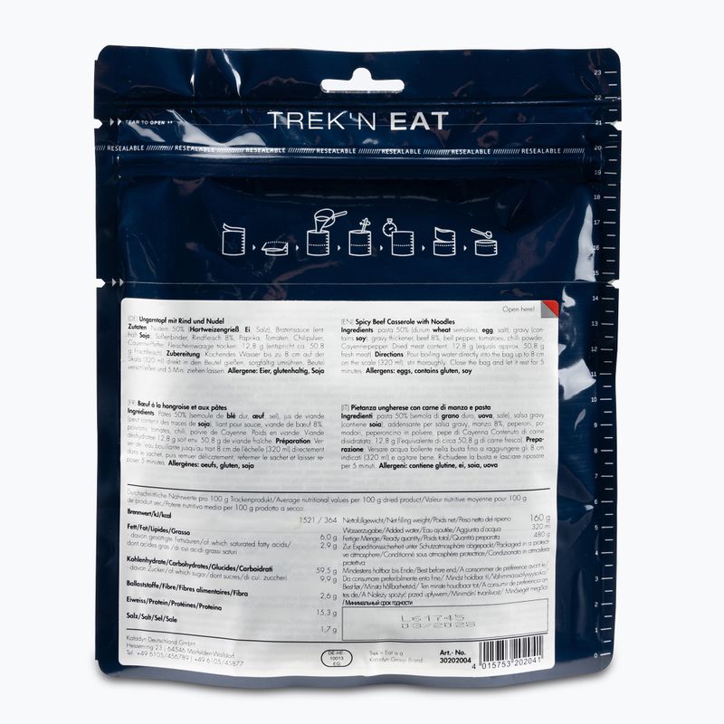 Freeze-dried food Trek'n Eat Hungarian dish with beef and pasta 30202004 2