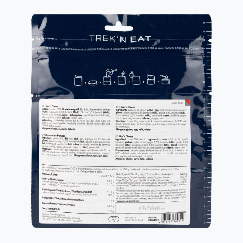 Freeze-dried food Trek'n Eat Pasta with cheese sauce 30404031 2
