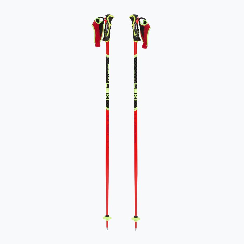 Ski poles LEKI WCR TBS SL 3D bright red/black/neon yellow
