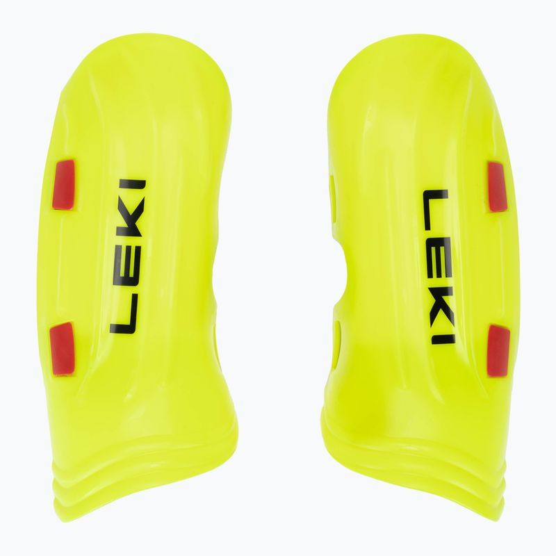 LEKI Worldcup Pro Junior children's shin guards neon