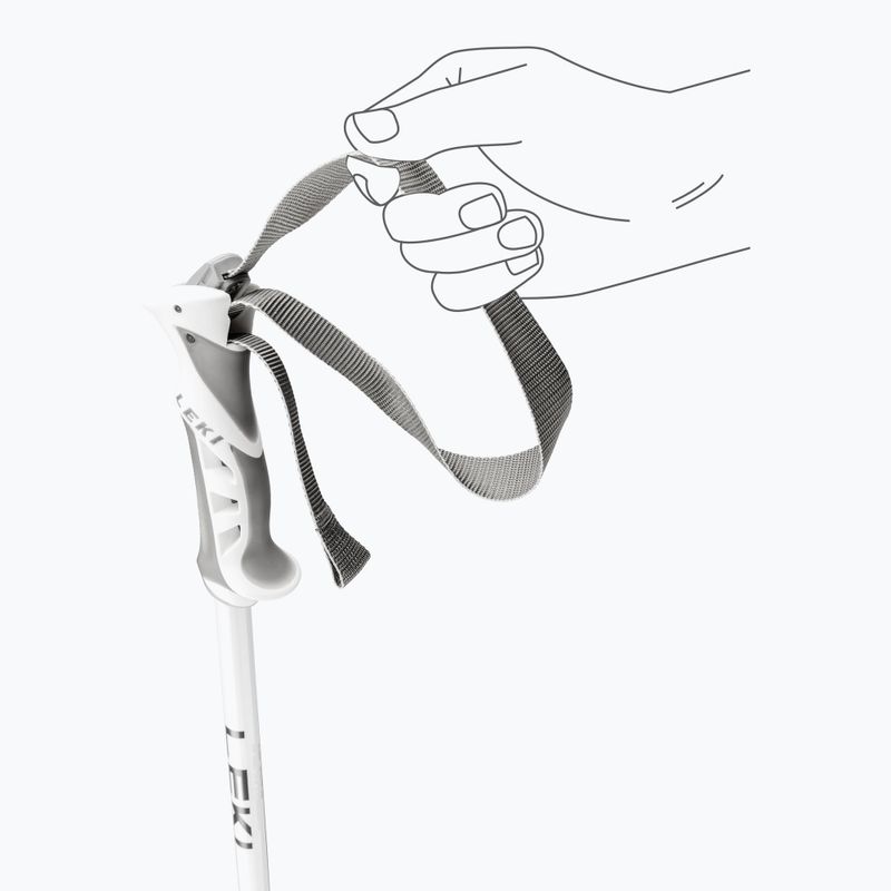 Women's ski poles LEKI Bliss silvergrey/white/rose gold 5
