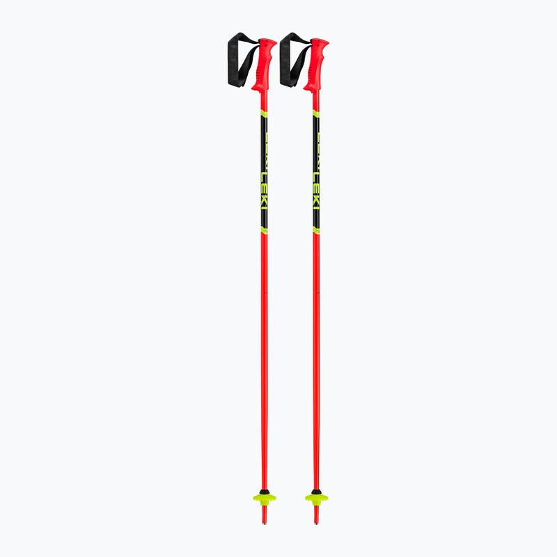 LEKI Racing bright red/ black/ neon yellow children's ski poles