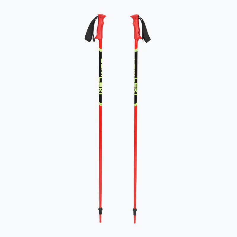 LEKI Racing bright red/ black/ neon yellow children's ski poles