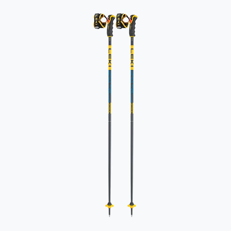 LEKI Spitfire 3D ski pole denim blue/ aegean blue/ mustard yellow 2