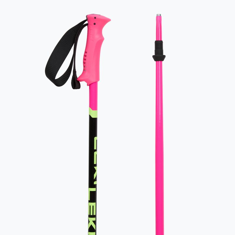 LEKI Racing children's ski poles neon pink/ black/ neon yellow 3