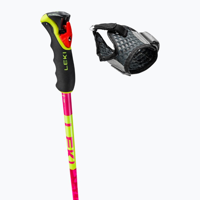 Ski poles LEKI Spitfire 3D neon magenta/neon yellow/berry 5