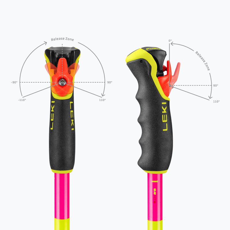Ski poles LEKI Spitfire 3D neon magenta/neon yellow/berry 7