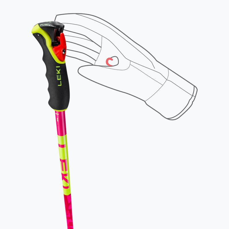Ski poles LEKI Spitfire 3D neon magenta/neon yellow/berry 8