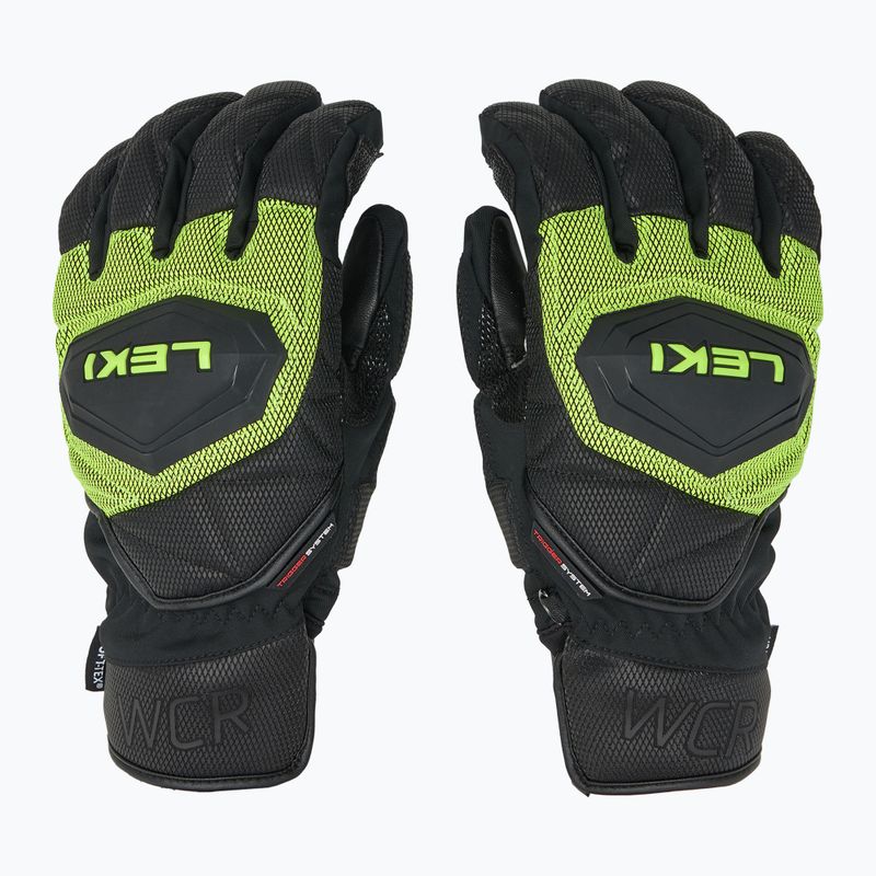 Men's LEKI WCR Coach 3D ski glove black/ ice lemon 3