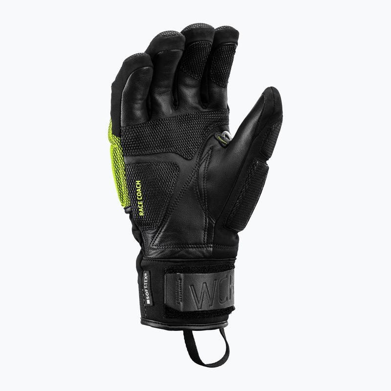 Men's LEKI WCR Coach 3D ski glove black/ ice lemon 2