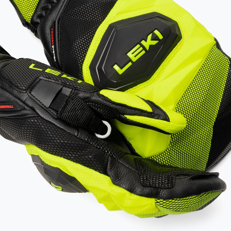 Men's Ski Gloves LEKI WCR Venom SL 3D Mitt black ice/lemon 4