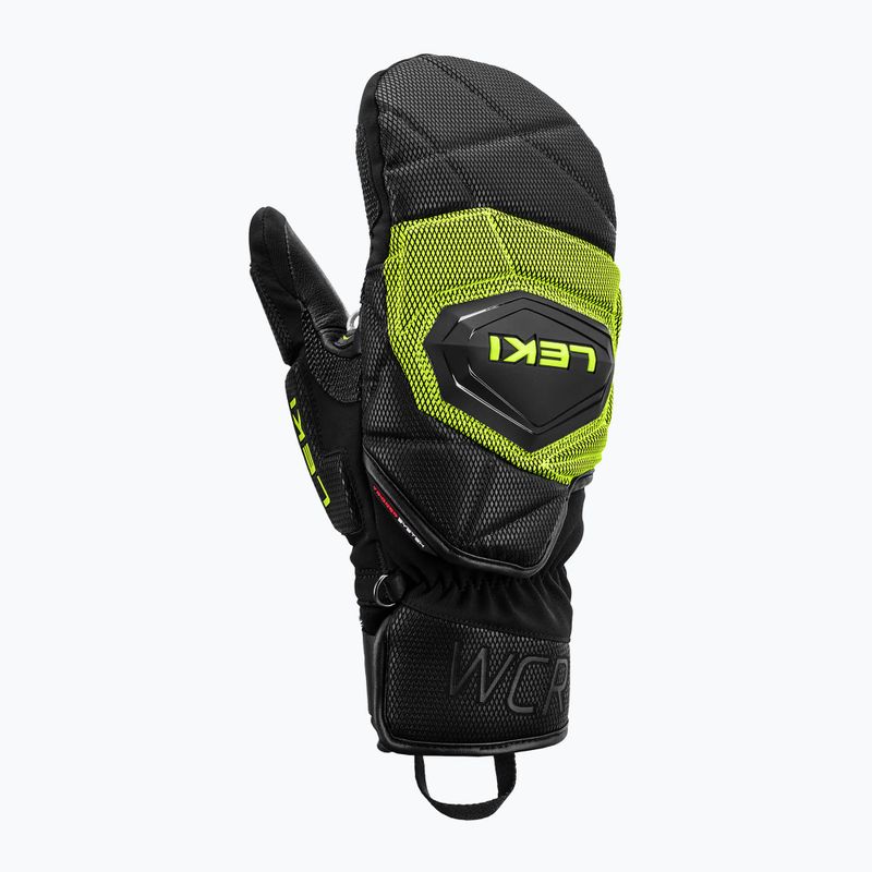 Men's ski gloves LEKI WCR Coach 3D Mitt black/ice lemon 2
