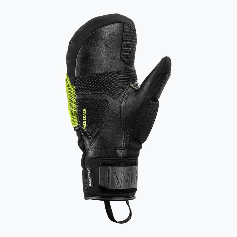 Men's ski gloves LEKI WCR Coach 3D Mitt black/ice lemon 3