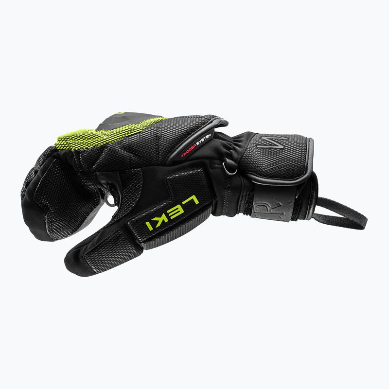Men's ski gloves LEKI WCR Coach 3D Mitt black/ice lemon 5