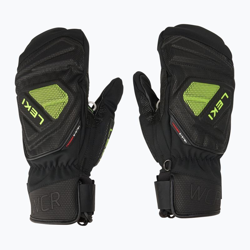 Men's Ski Gloves LEKI WCR C-Tech 3D Mitt black/ ice lemon 2