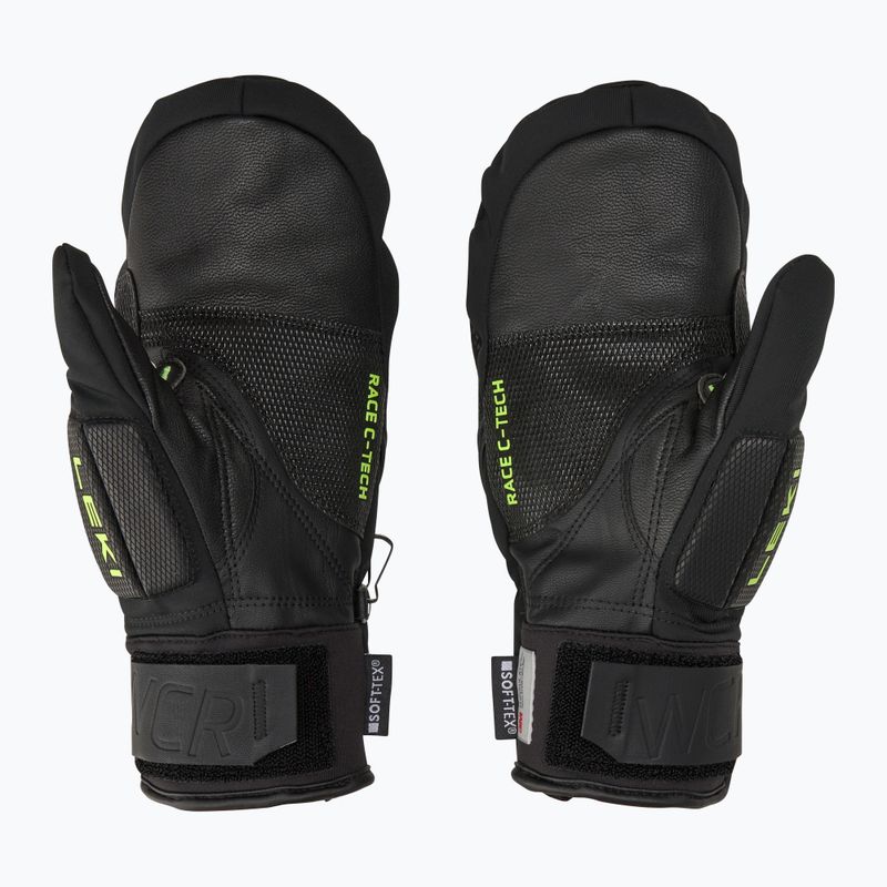 Men's Ski Gloves LEKI WCR C-Tech 3D Mitt black/ ice lemon 3