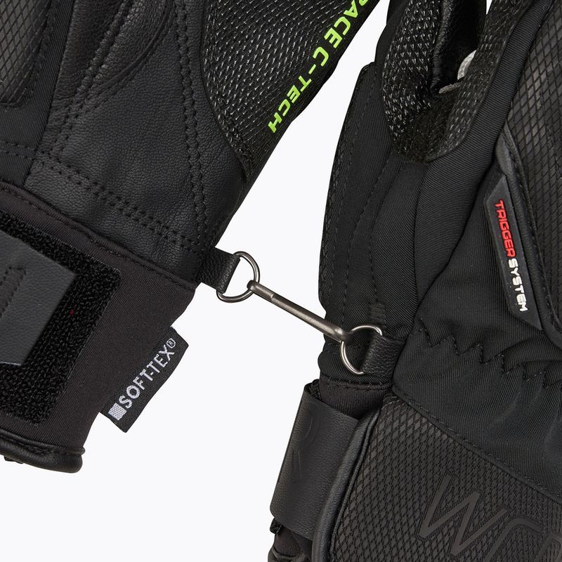 Men's Ski Gloves LEKI WCR C-Tech 3D Mitt black/ ice lemon 6