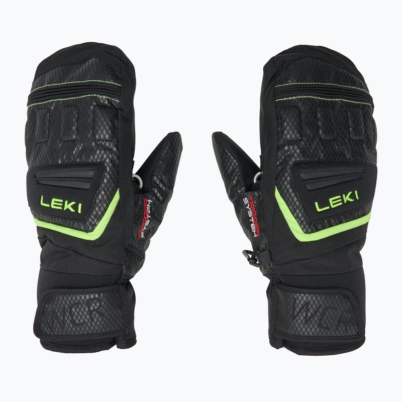 LEKI WCR Team 3D Children's Ski Gloves Junior Mitt black/ ice lemon 4