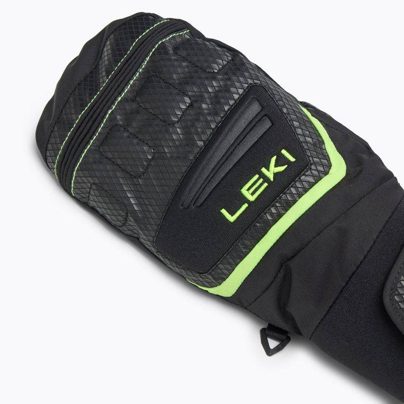 LEKI WCR Team 3D Children's Ski Gloves Junior Mitt black/ ice lemon 5