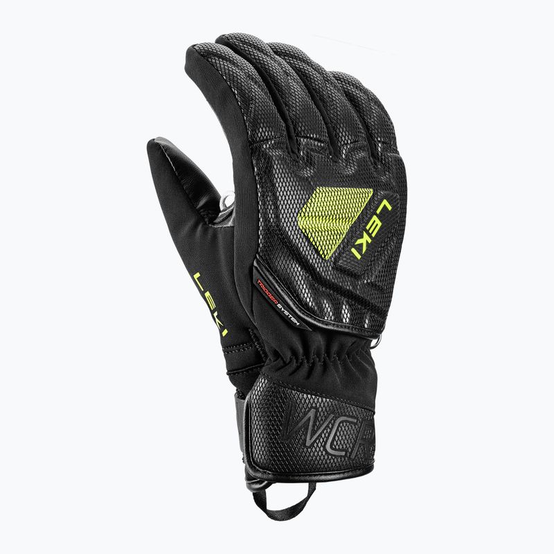 Children's ski gloves LEKI WCR C-Tech 3D Junior black/ice lemon 2