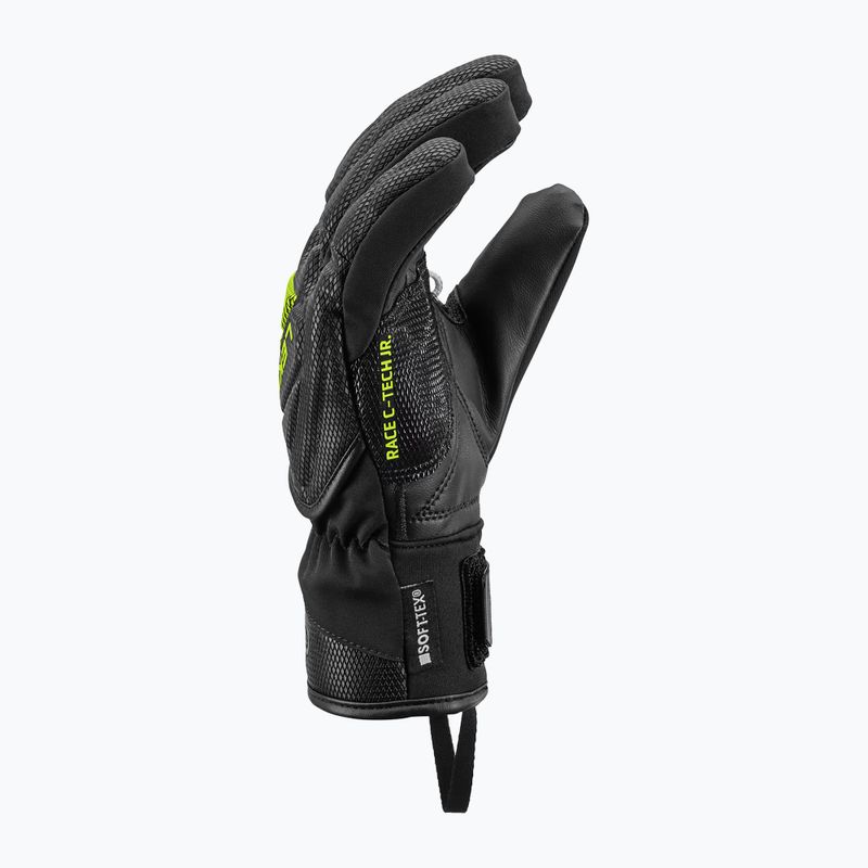 Children's ski gloves LEKI WCR C-Tech 3D Junior black/ice lemon 4