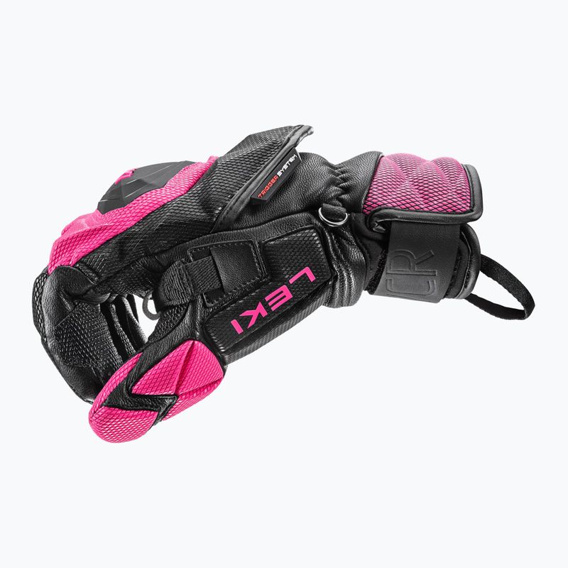 Women's Ski Gloves LEKI WCR Venom SL 3D black/pink 10
