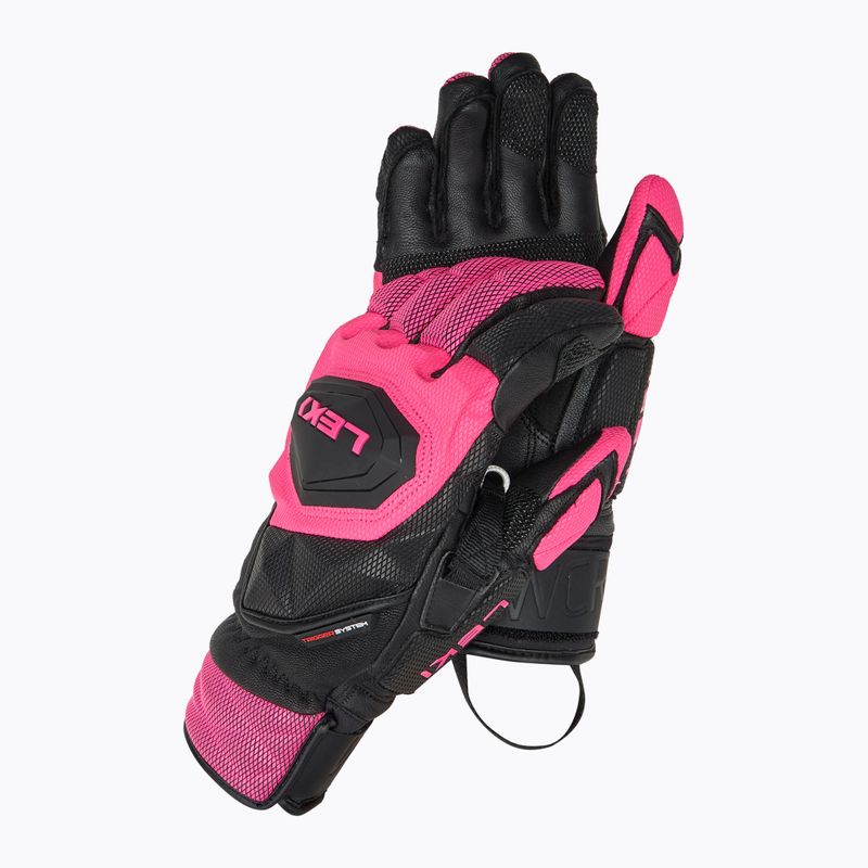 Women's Ski Gloves LEKI WCR Venom SL 3D black/pink