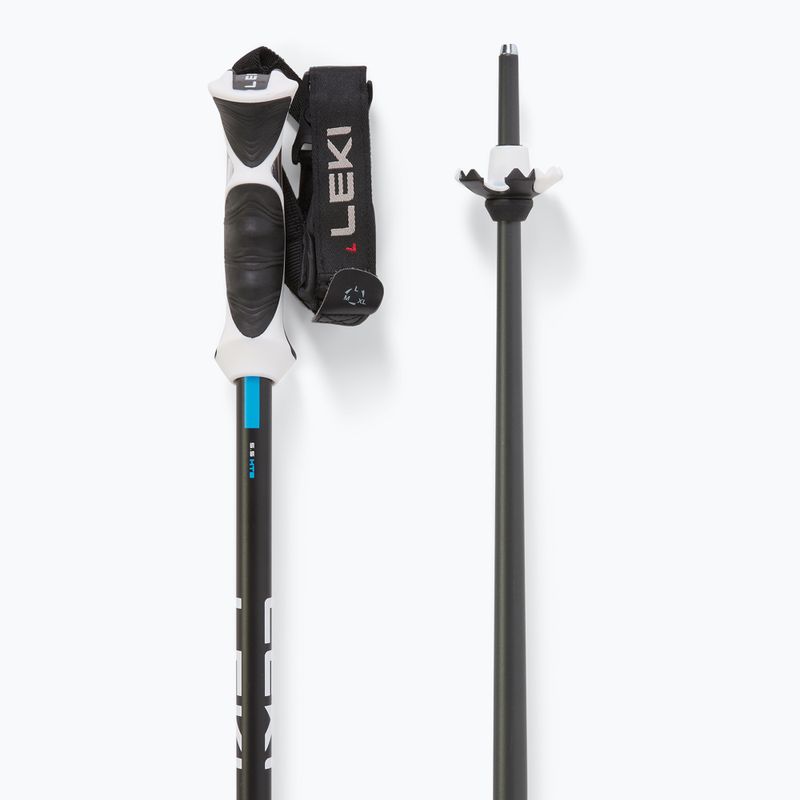 LEKI Bold Lite S dark anthracite/black/bright blue ski poles 3