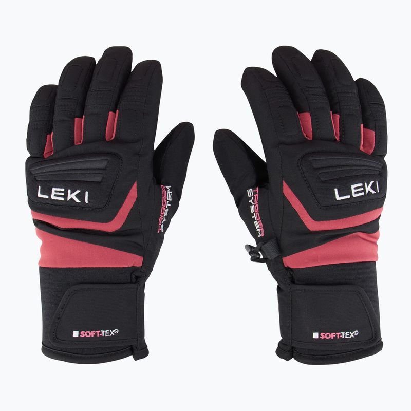 LEKI Griffin 3D Junior children's ski glove black/ rose 2