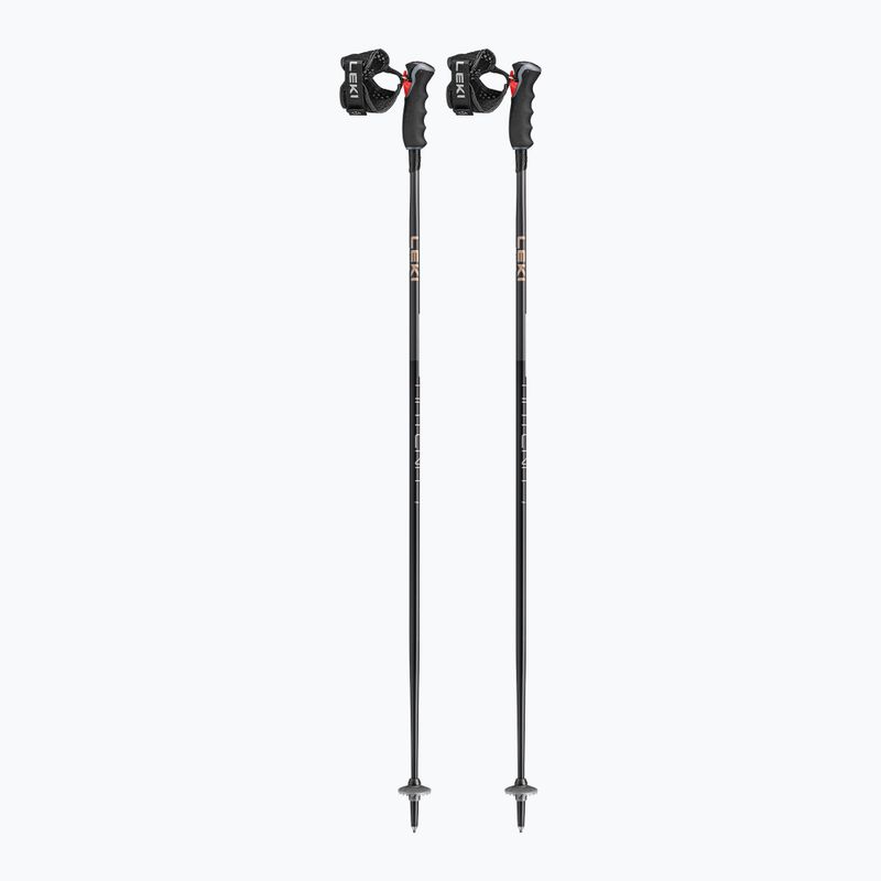 Ski poles LEKI Artena Airfoil 3D black/dark anthracite/rose gold