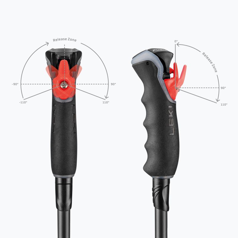 Ski poles LEKI Artena Airfoil 3D black/dark anthracite/rose gold 7