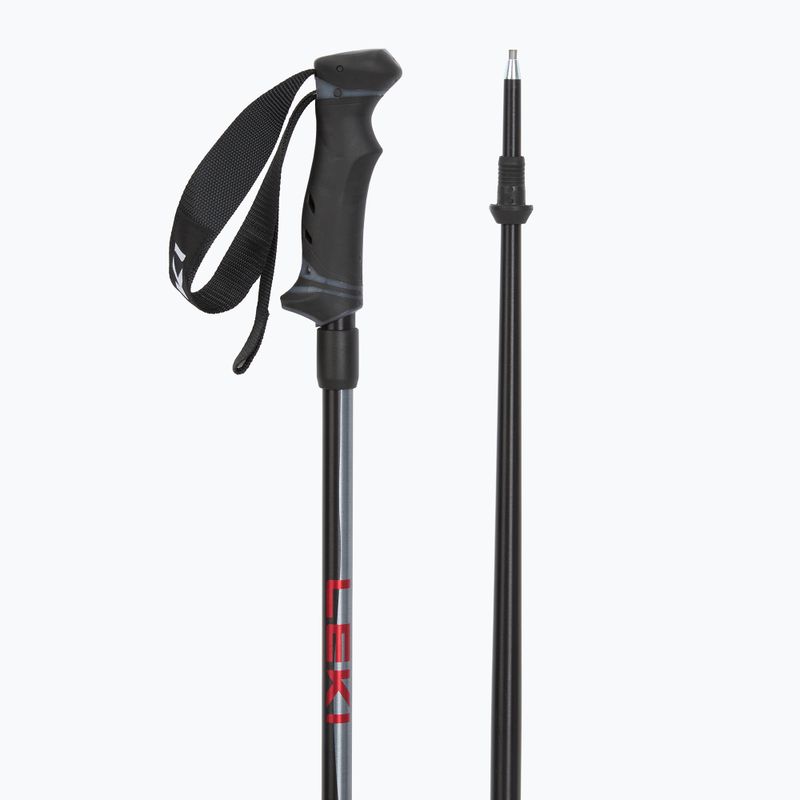 Ski poles LEKI Hot Shot anodized black/eloxal gray/eloxal red 3